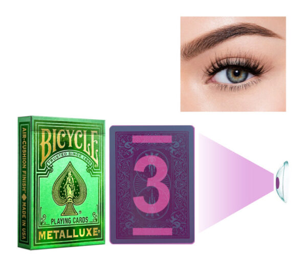 Bicycle Marked Cards Poker: Gold Stamping Green Edition for Poker Cheating Contact Lenses