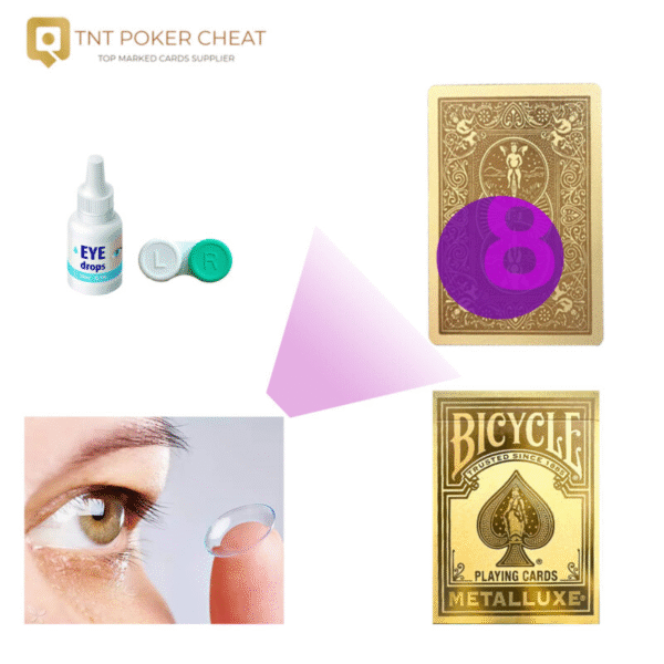 Bicycle Marked Deck Golden for Marking Cards Contact Lenses
