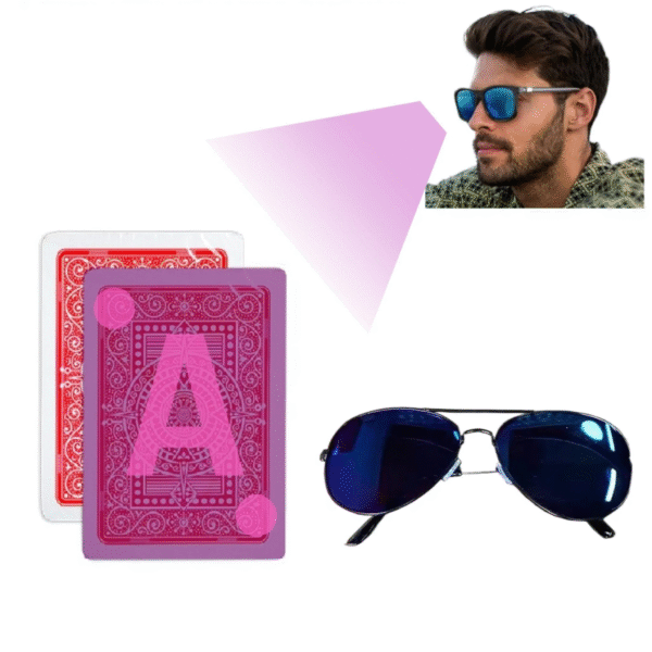 Marked Cards And Glasses Set for Sale