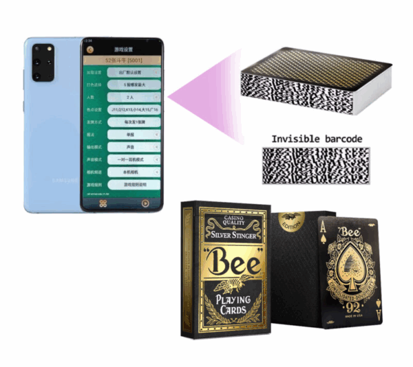 Bee Marked Barcode Decks for Poker Analyzers Black Gold Edition