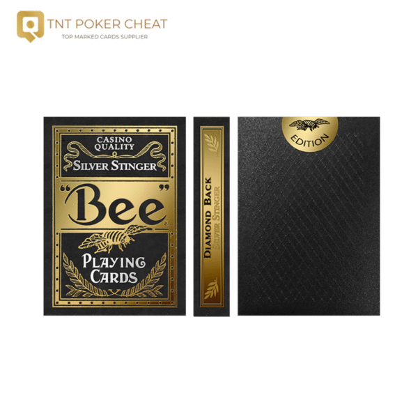 Bee Marked Barcode Decks for Poker Analyzers Black Gold Edition