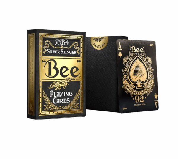 Bee Marked Barcode Decks for Poker Analyzers Black Gold Edition