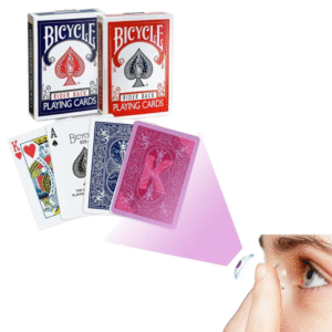 Bicycle Rider Back Contact Lenses Marked Cards for Invisible Ink And Glasses