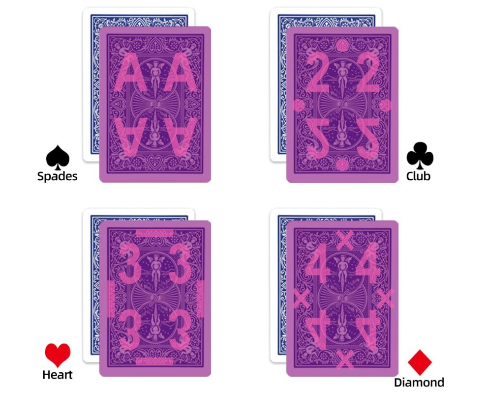 Marked Bicycle cards by suit